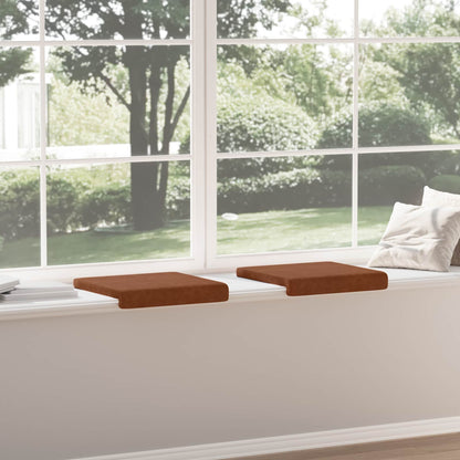 vidaXL Bench Cushion 2 pcs Faux Leather Brown Depth 35 cm