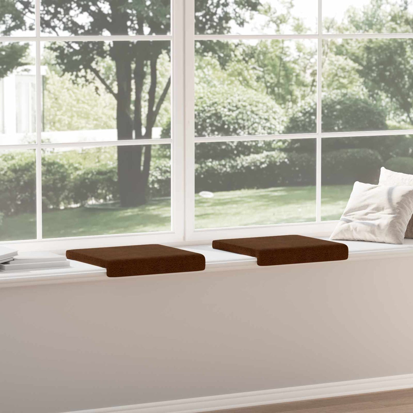 vidaXL Bench Cushion 2 pcs Faux Suede Fabric Brown Depth 35 cm