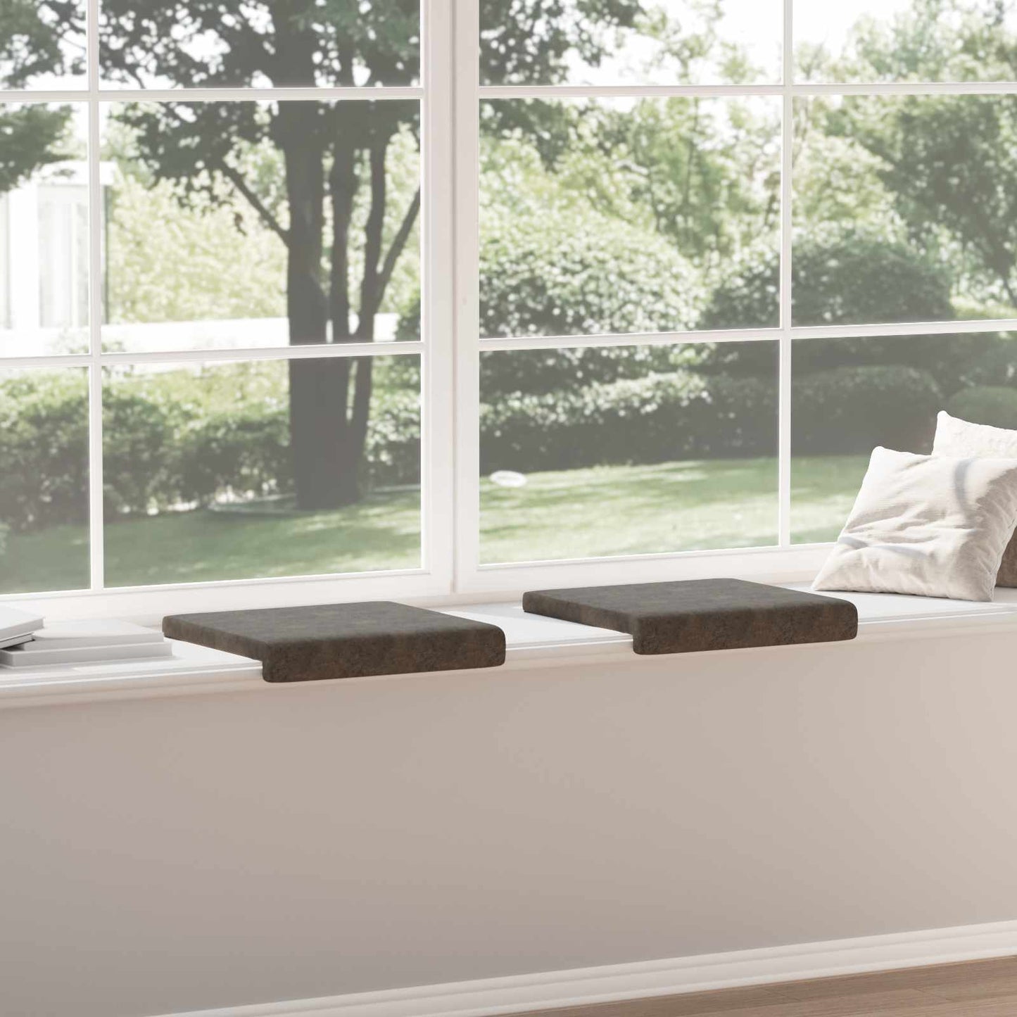 vidaXL Bench Cushion 2 pcs Faux Suede Fabric Dark Grey Depth 35 cm