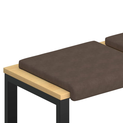 vidaXL Bench Cushion 2 pcs Microfiber Brown Depth 35 cm