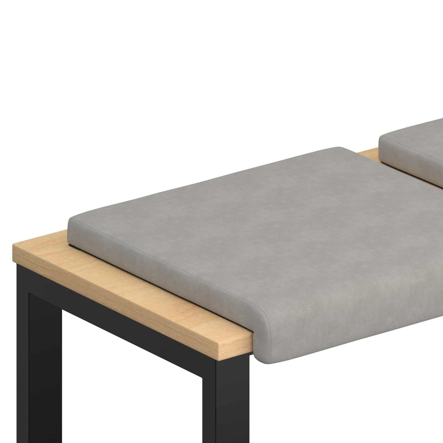 vidaXL Bench Cushion 2 pcs Microfiber Light Grey Depth 35 cm