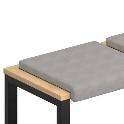 vidaXL Bench Cushion 2 pcs Microfiber Light Grey Depth 35 cm