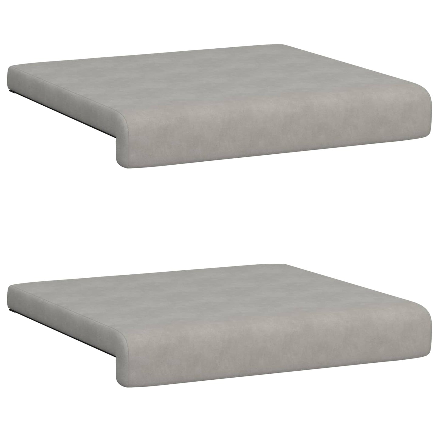 vidaXL Bench Cushion 2 pcs Microfiber Light Grey Depth 35 cm