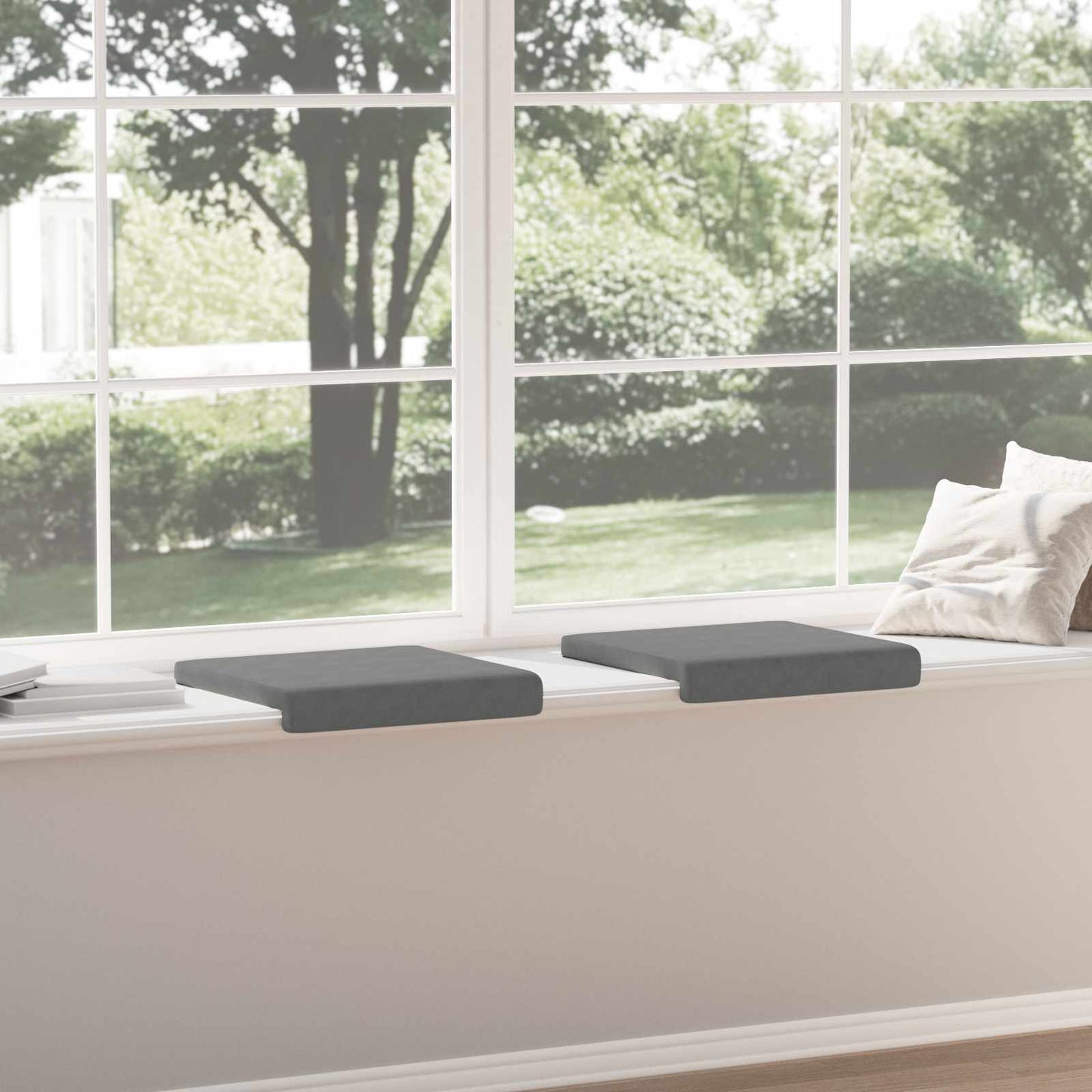 vidaXL Bench Cushion 2 pcs Microfiber Dark Grey Depth 35 cm