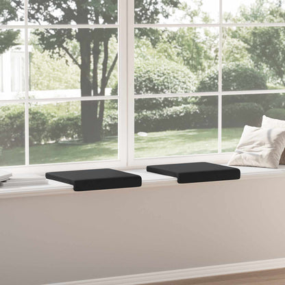 vidaXL Bench Cushion 2 pcs Microfiber Black Depth 35 cm