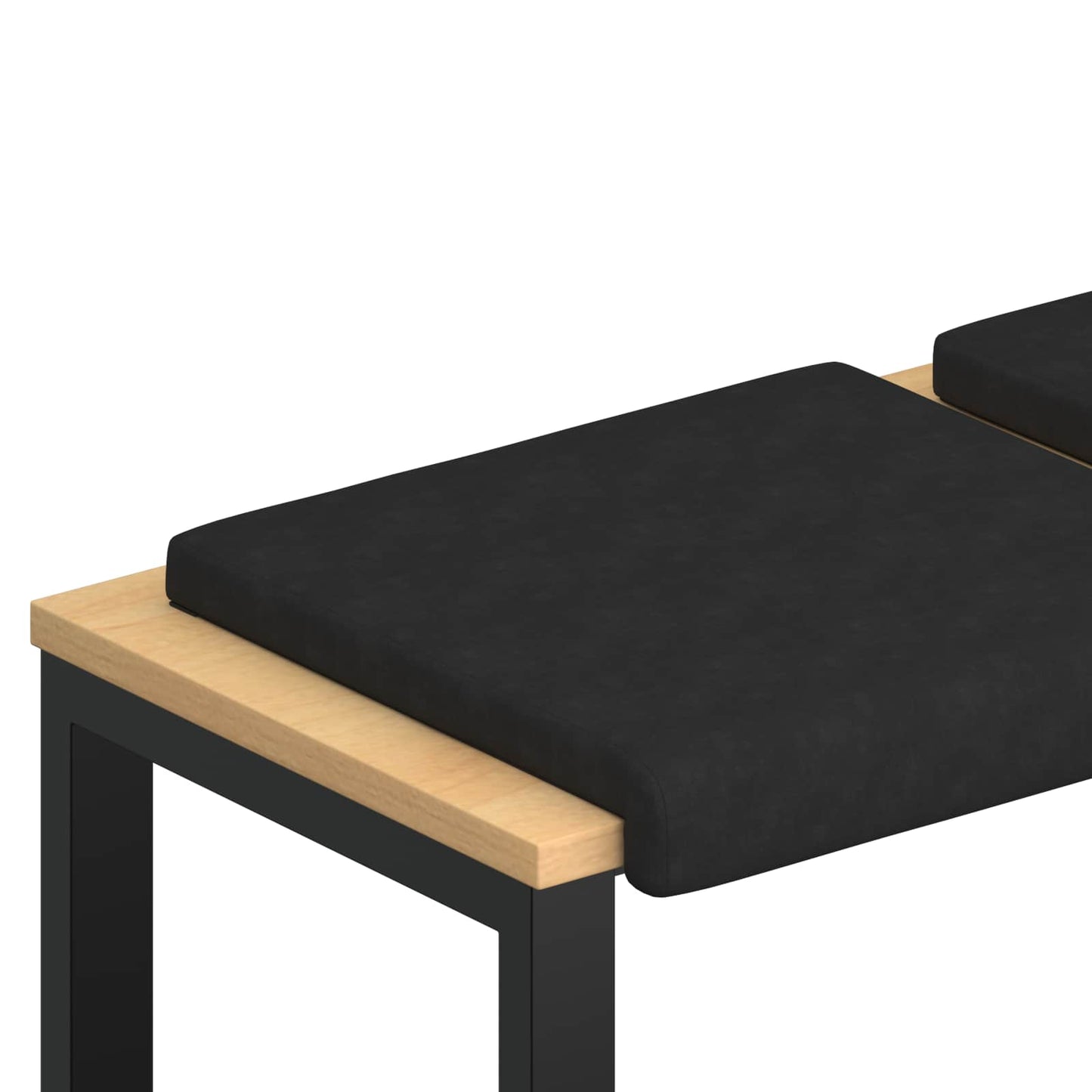 vidaXL Bench Cushion 2 pcs Microfiber Black Depth 35 cm