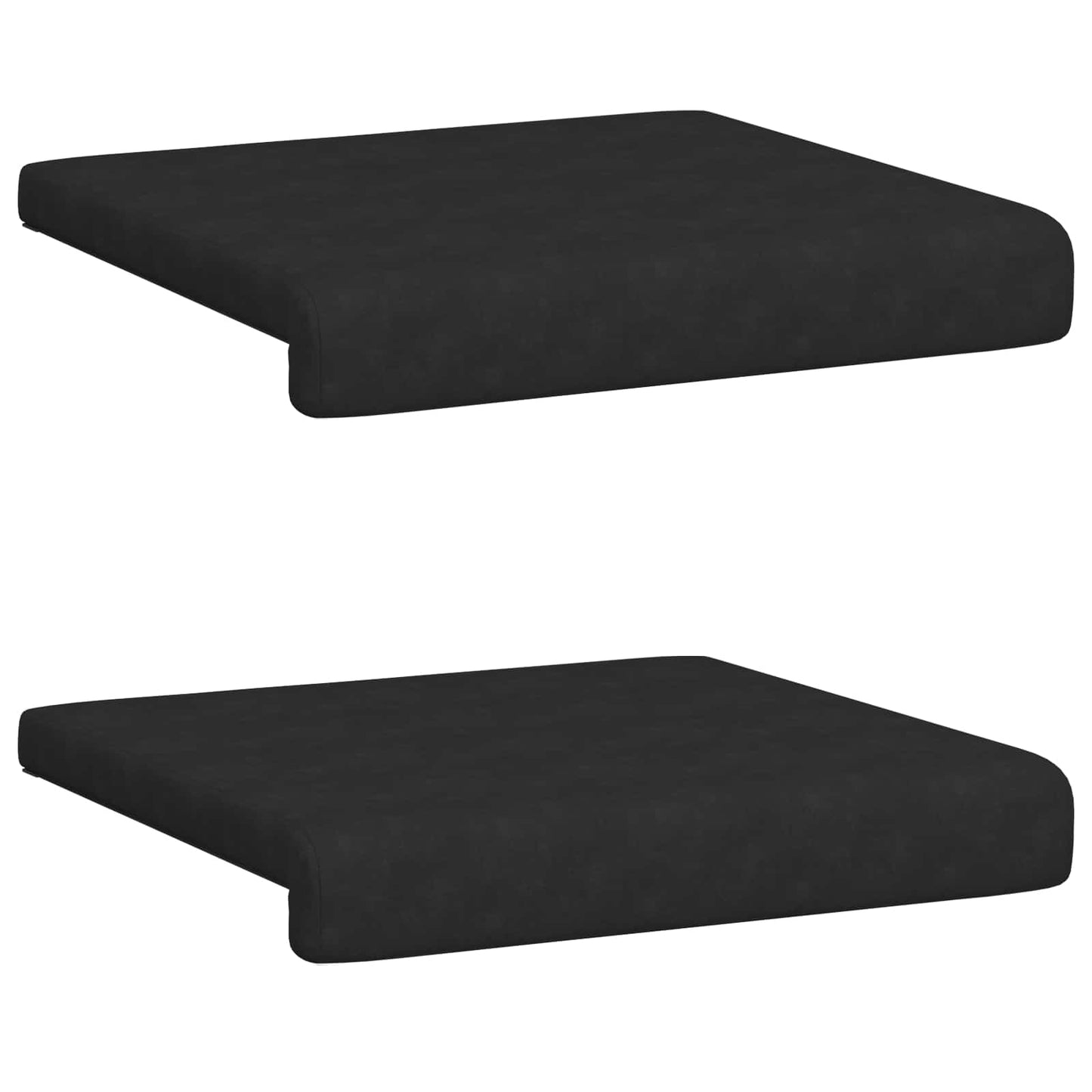 vidaXL Bench Cushion 2 pcs Microfiber Black Depth 35 cm