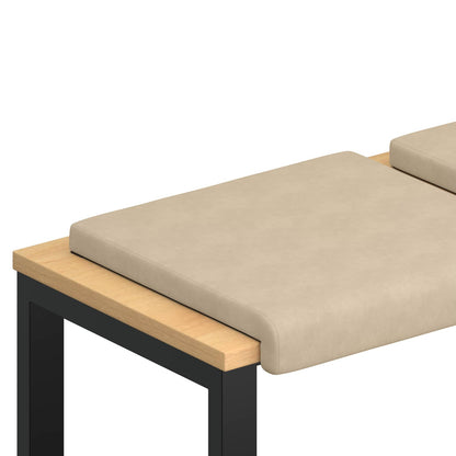 vidaXL Bench Cushion 2 pcs Microfiber Cream Depth 35 cm