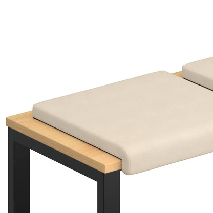 vidaXL Bench Cushion 2 pcs Microfiber Beige Depth 35 cm