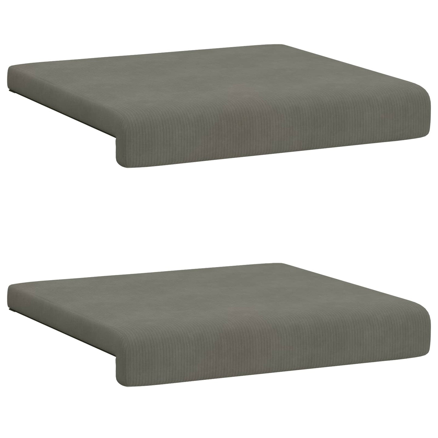vidaXL Bench Cushion 2 pcs Corduroy Light Grey Depth 35 cm
