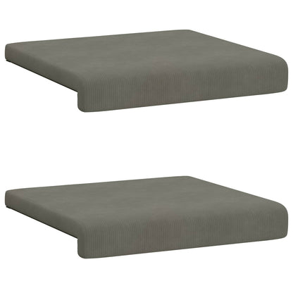 vidaXL Bench Cushion 2 pcs Corduroy Light Grey Depth 35 cm