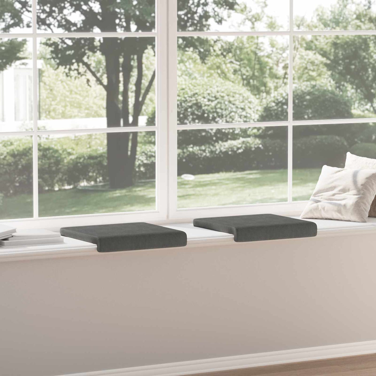 vidaXL Bench Cushion 2 pcs Corduroy Dark Grey Depth 35 cm