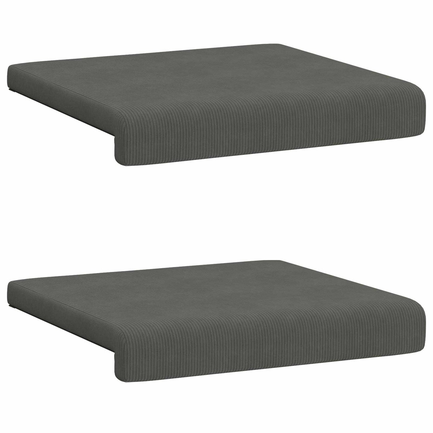 vidaXL Bench Cushion 2 pcs Corduroy Dark Grey Depth 35 cm