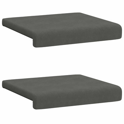vidaXL Bench Cushion 2 pcs Corduroy Dark Grey Depth 35 cm