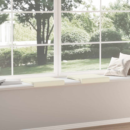 vidaXL Bench Cushion 2 pcs Corduroy Cream Depth 35 cm