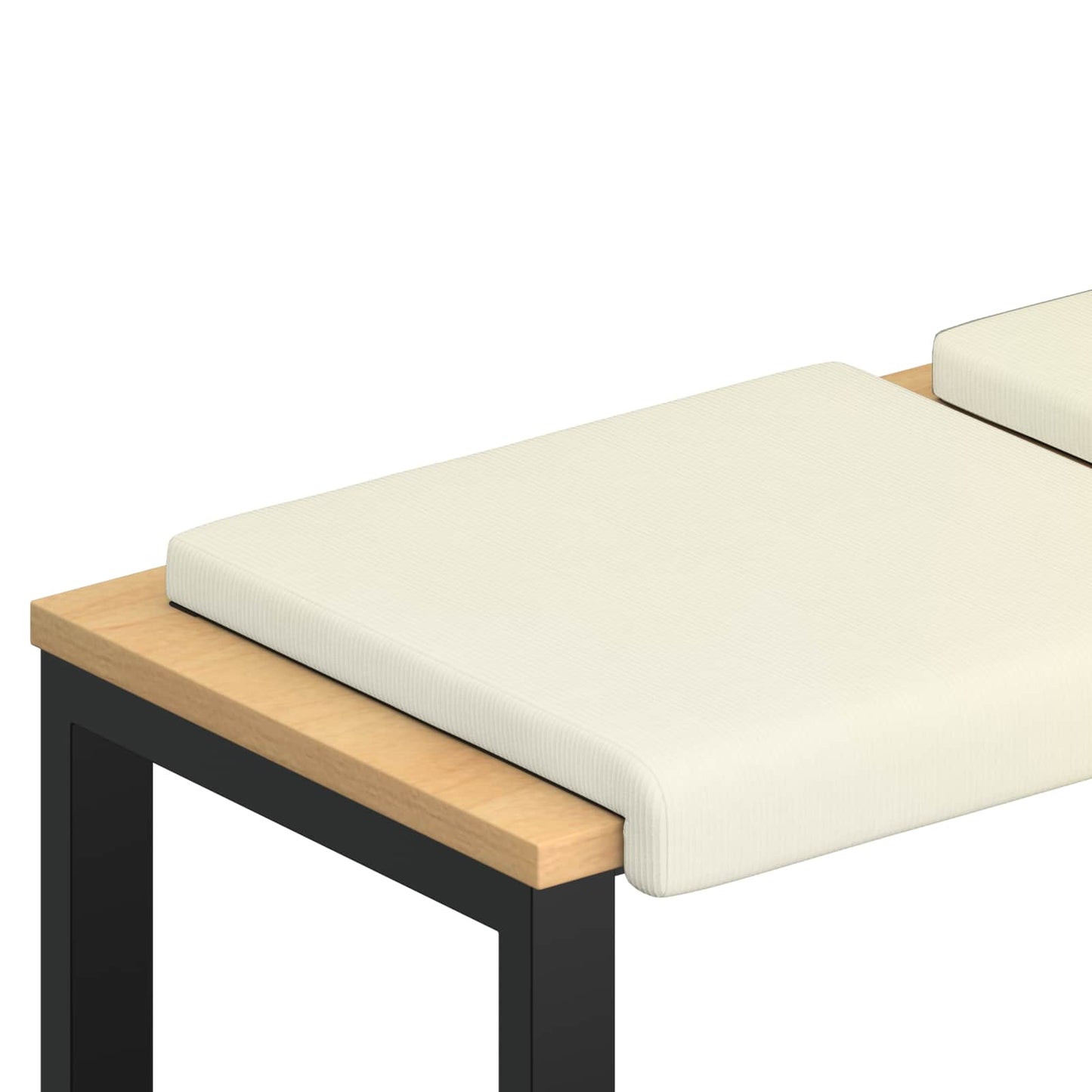 vidaXL Bench Cushion 2 pcs Corduroy Cream Depth 35 cm