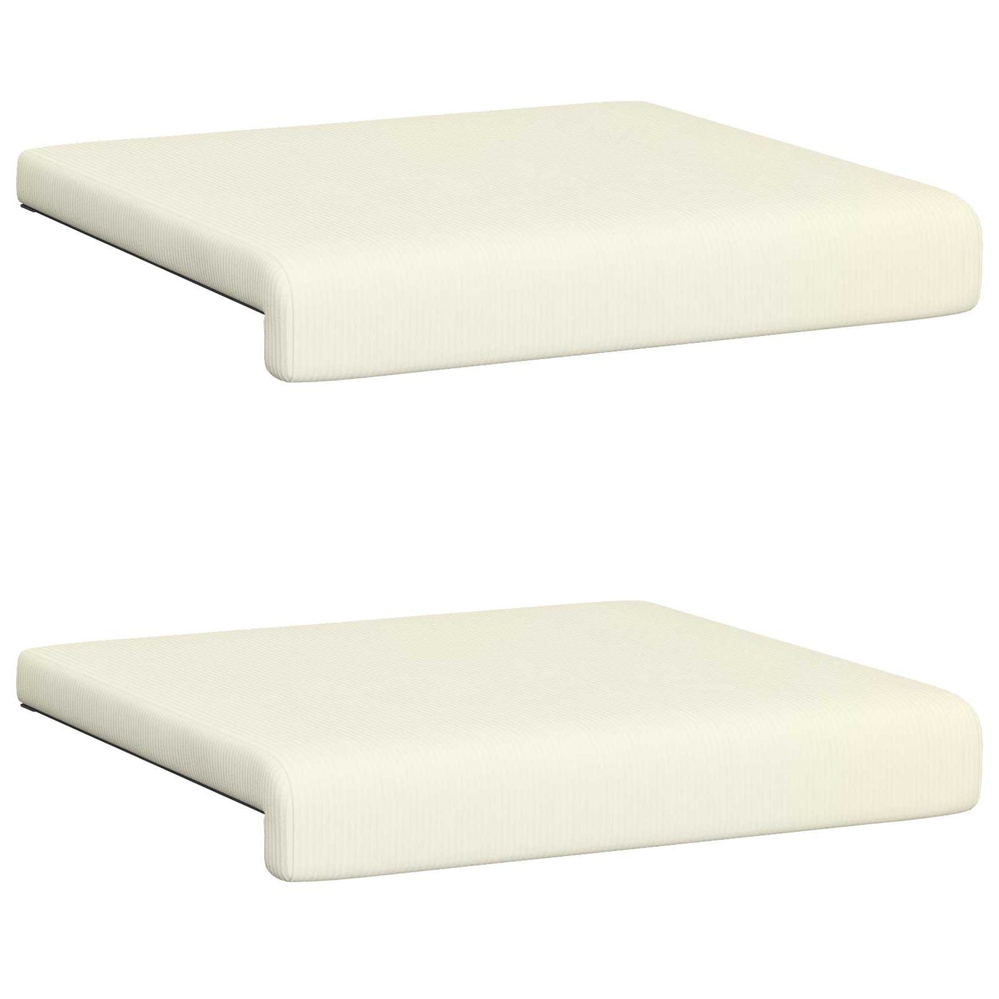 vidaXL Bench Cushion 2 pcs Corduroy Cream Depth 35 cm