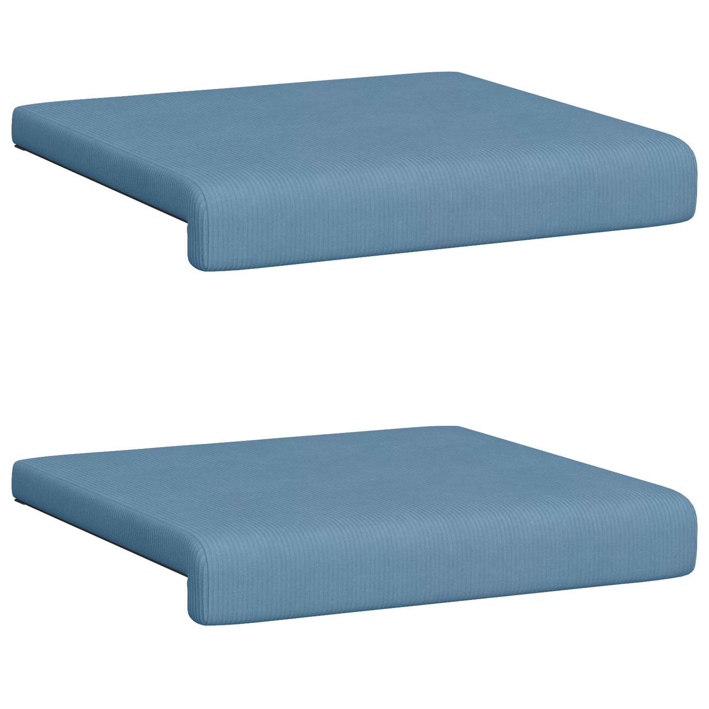 vidaXL Bench Cushion 2 pcs Corduroy Blue Depth 35 cm