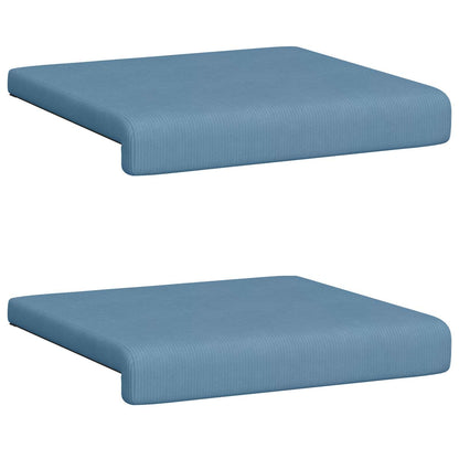 vidaXL Bench Cushion 2 pcs Corduroy Blue Depth 35 cm