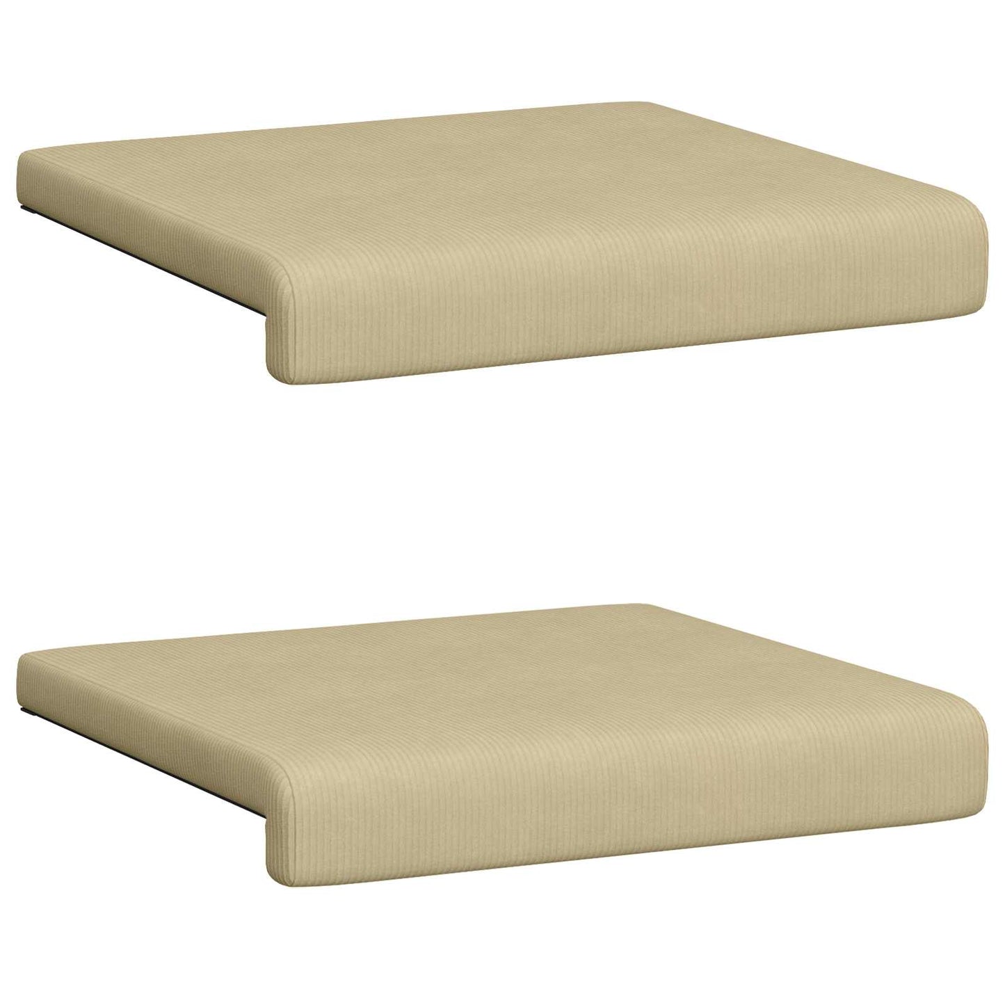 vidaXL Bench Cushion 2 pcs Corduroy Grey Green Depth 35 cm