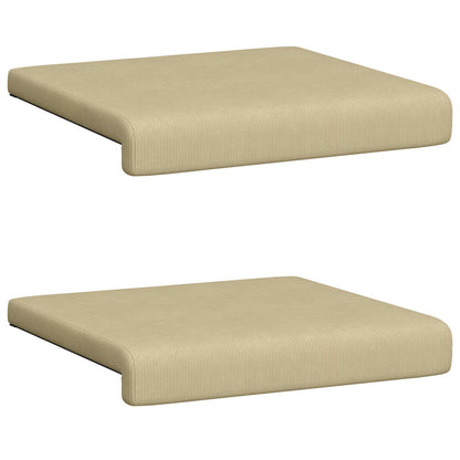 vidaXL Bench Cushion 2 pcs Corduroy Grey Green Depth 35 cm