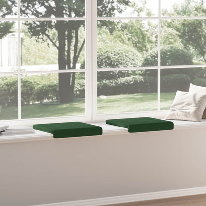 vidaXL Bench Cushion 2 pcs Corduroy Dark Green Depth 35 cm