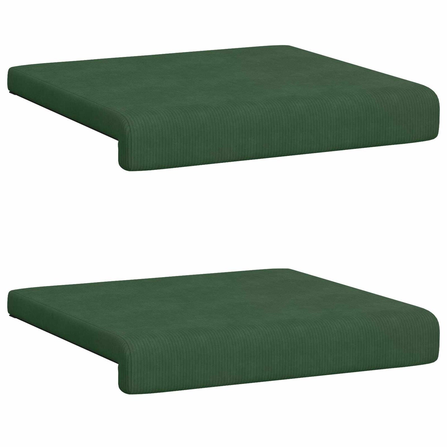 vidaXL Bench Cushion 2 pcs Corduroy Dark Green Depth 35 cm
