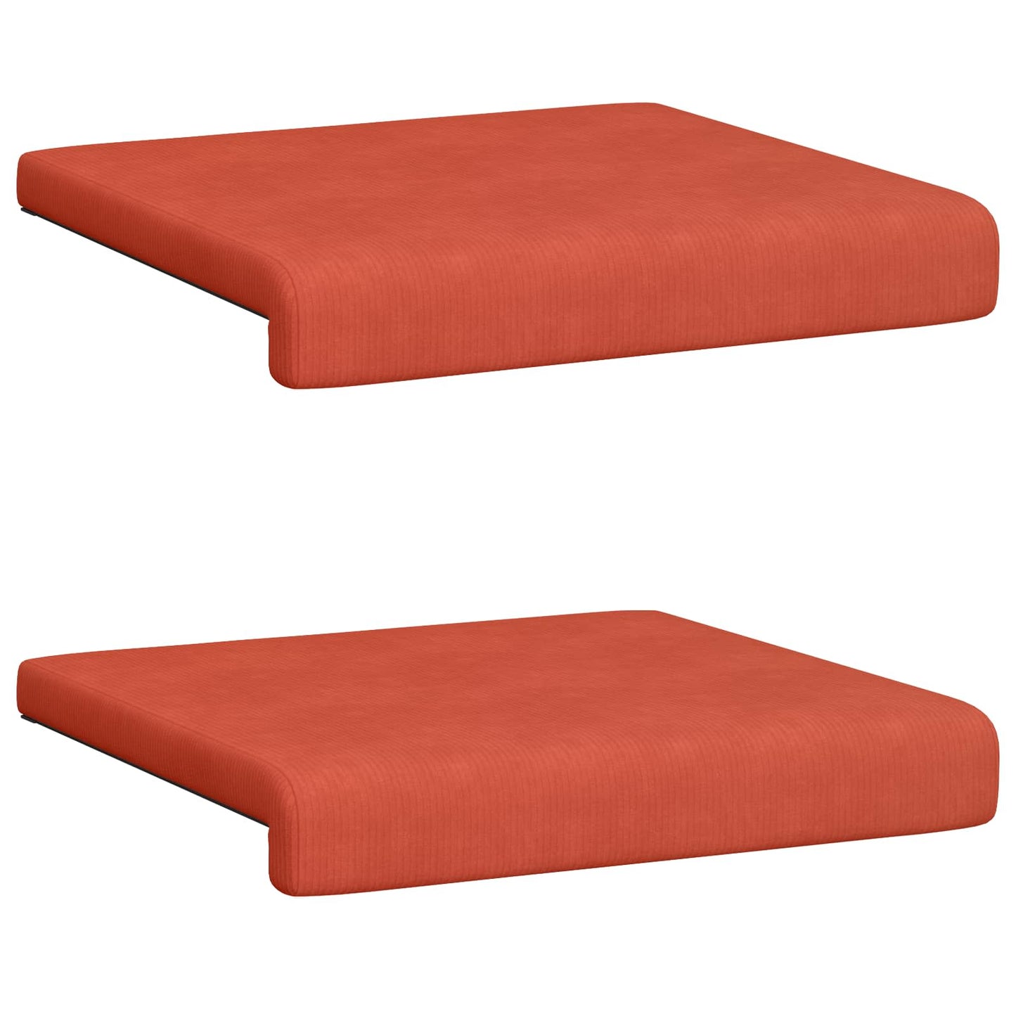 vidaXL Bench Cushion 2 pcs Corduroy Red Orange Depth 35 cm