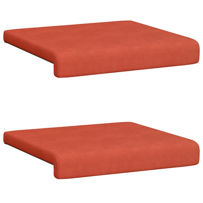 vidaXL Bench Cushion 2 pcs Corduroy Red Orange Depth 35 cm