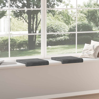 vidaXL Bench Cushion 2 pcs Plush Corduroy Light Grey Depth 35 cm