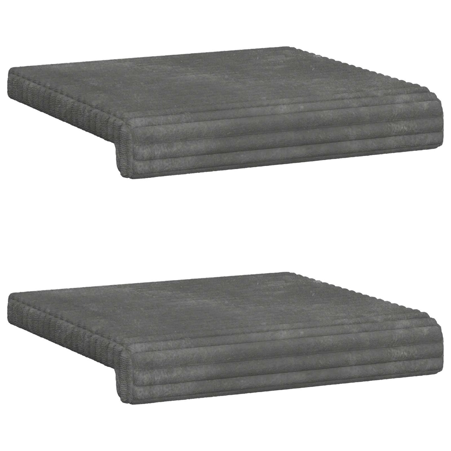 vidaXL Bench Cushion 2 pcs Plush Corduroy Light Grey Depth 35 cm