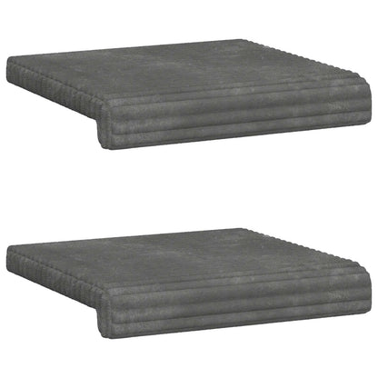 vidaXL Bench Cushion 2 pcs Plush Corduroy Light Grey Depth 35 cm