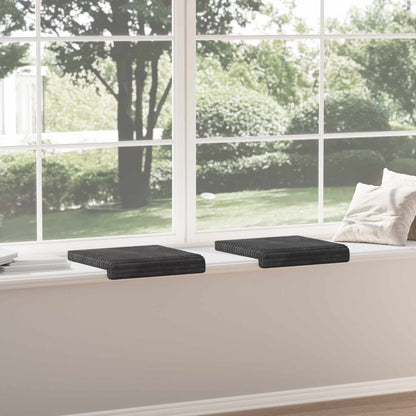 vidaXL Bench Cushion 2 pcs Plush Corduroy Dark Grey Depth 35 cm