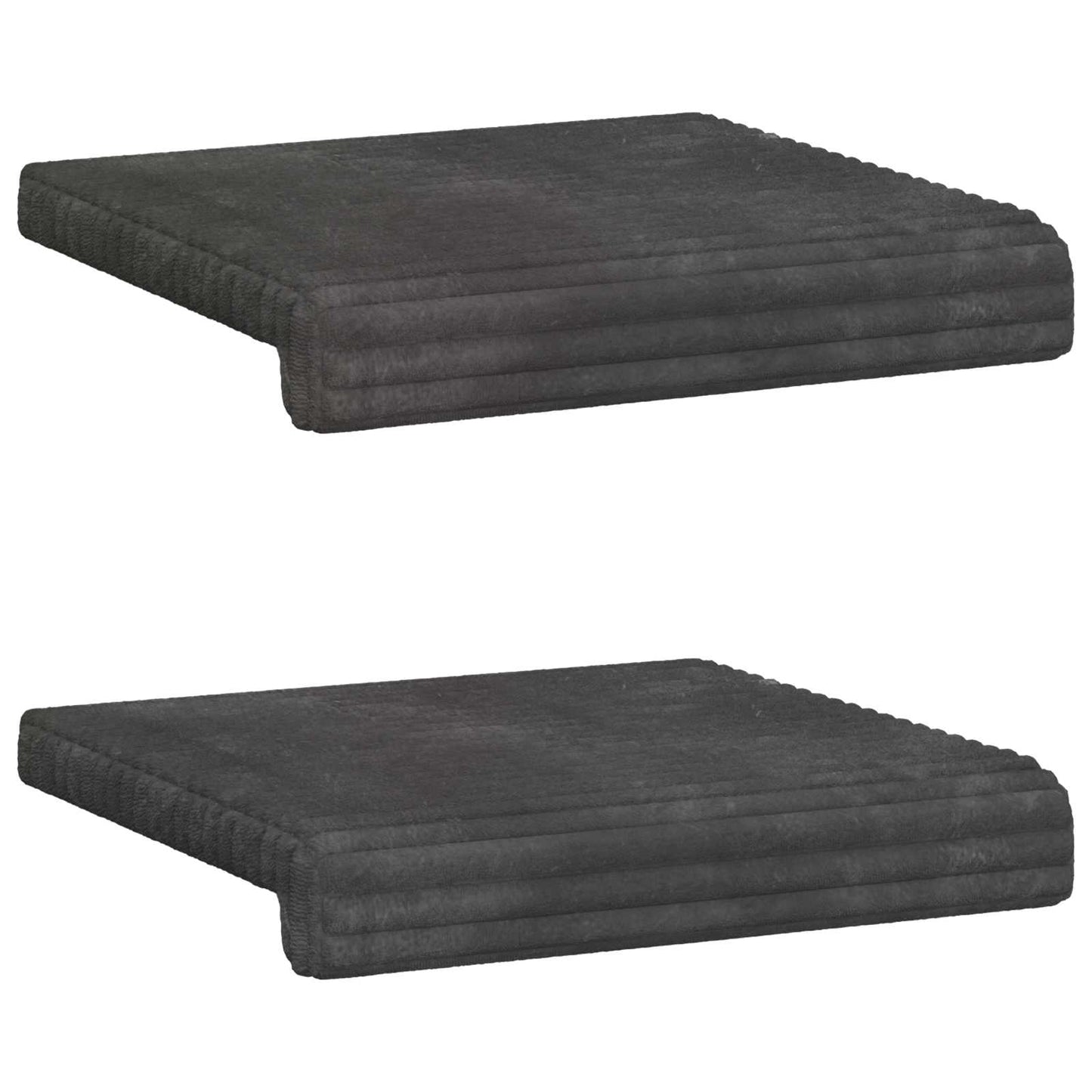 vidaXL Bench Cushion 2 pcs Plush Corduroy Dark Grey Depth 35 cm