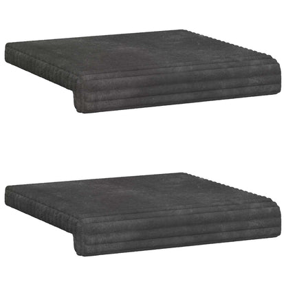 vidaXL Bench Cushion 2 pcs Plush Corduroy Dark Grey Depth 35 cm