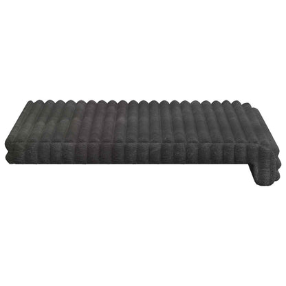 vidaXL Bench Cushion 2 pcs Plush Corduroy Dark Grey Depth 35 cm