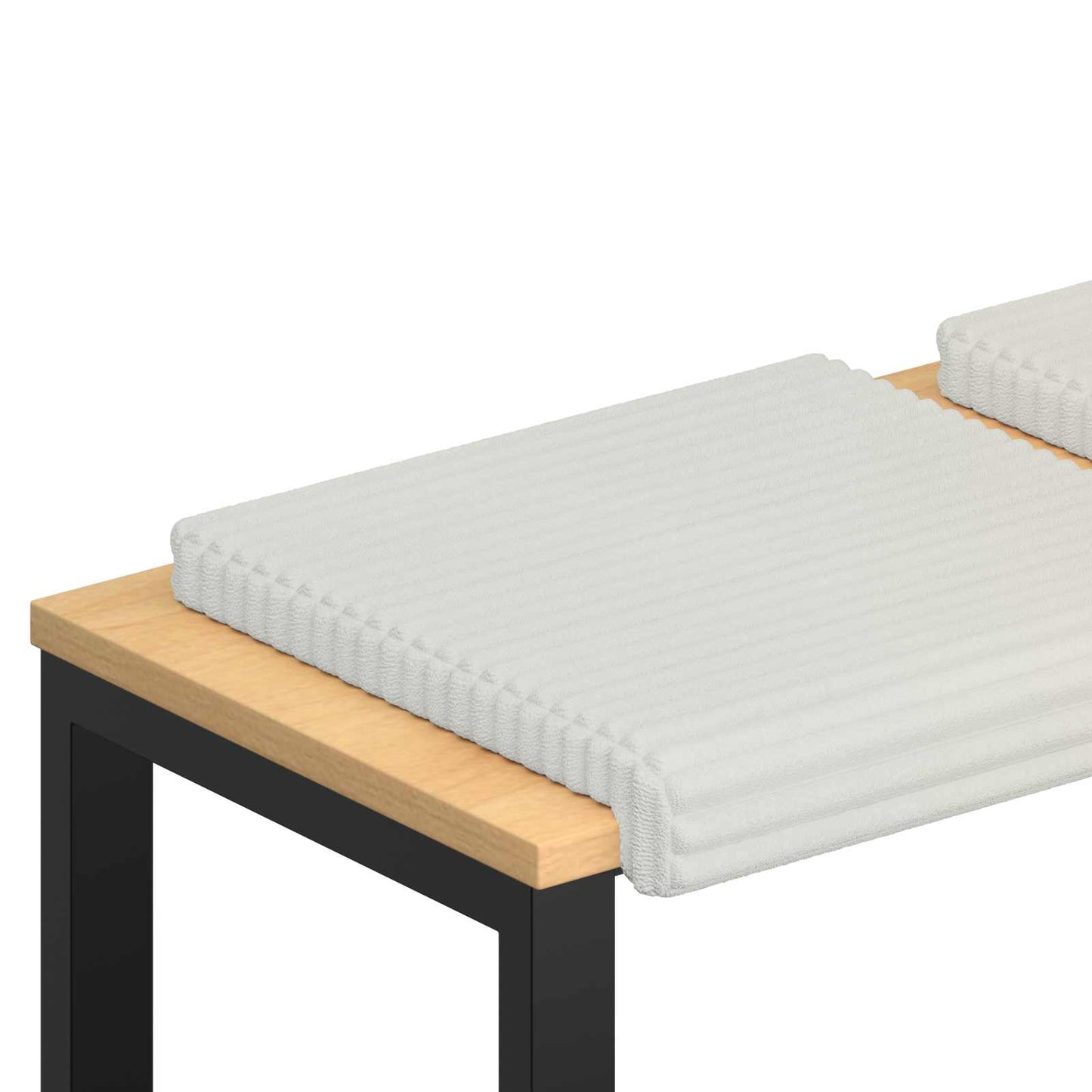 vidaXL Bench Cushion 2 pcs Plush Corduroy Cream Depth 35 cm
