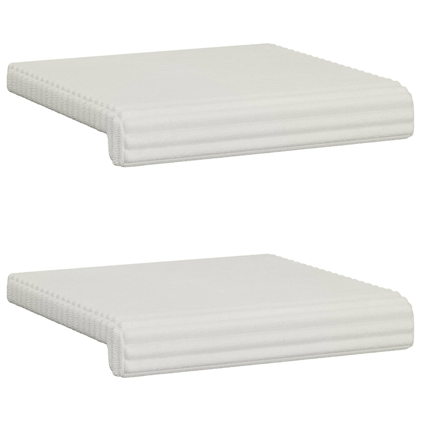 vidaXL Bench Cushion 2 pcs Plush Corduroy Cream Depth 35 cm