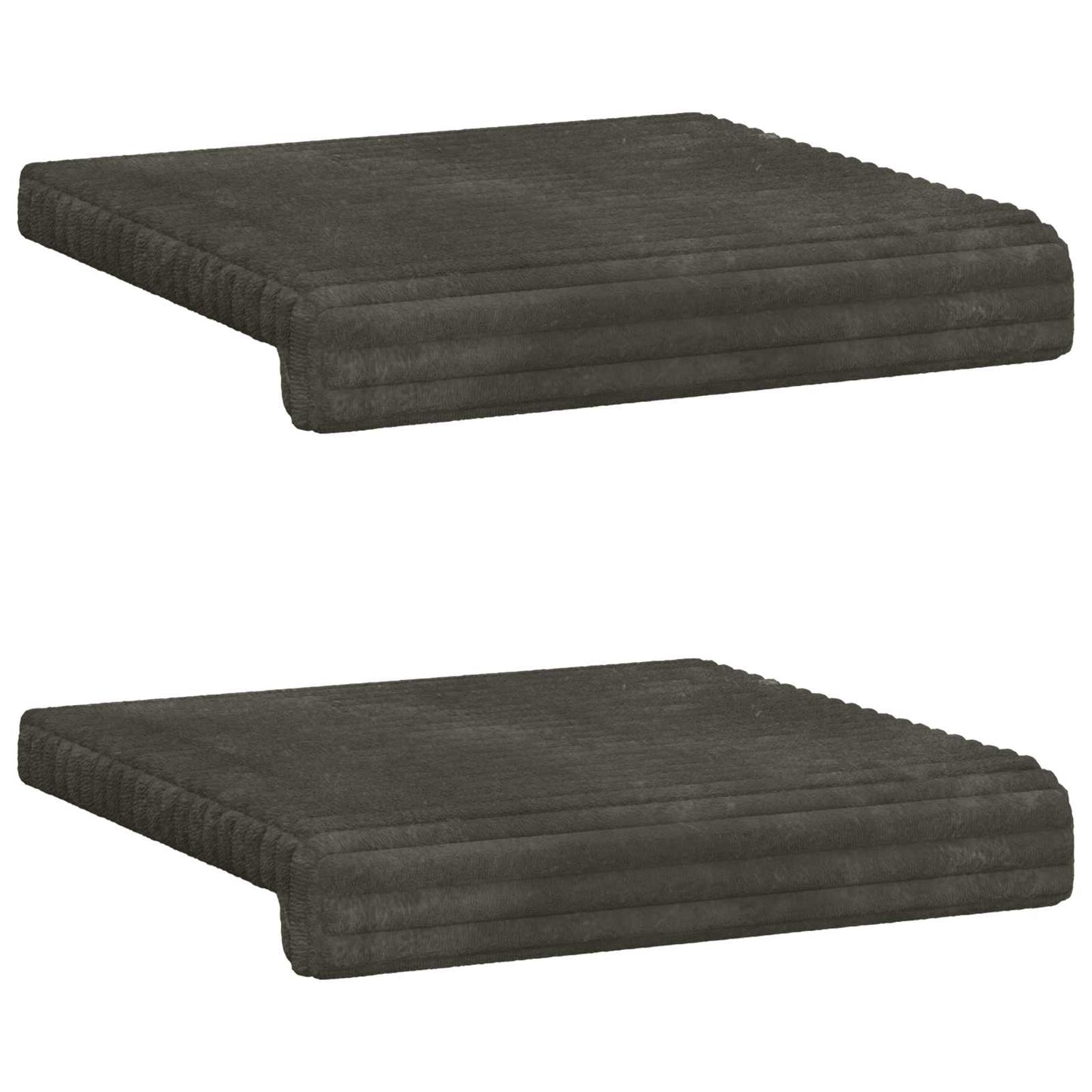 vidaXL Bench Cushion 2 pcs Plush Corduroy Anthracite Depth 35 cm