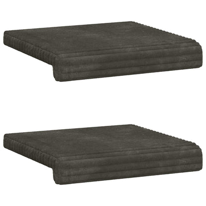 vidaXL Bench Cushion 2 pcs Plush Corduroy Anthracite Depth 35 cm