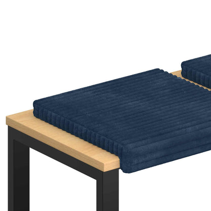 vidaXL Bench Cushion 2 pcs Plush Corduroy Navy Blue Depth 35 cm