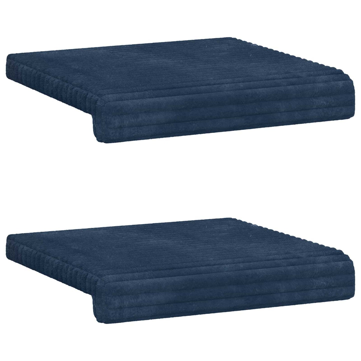 vidaXL Bench Cushion 2 pcs Plush Corduroy Navy Blue Depth 35 cm