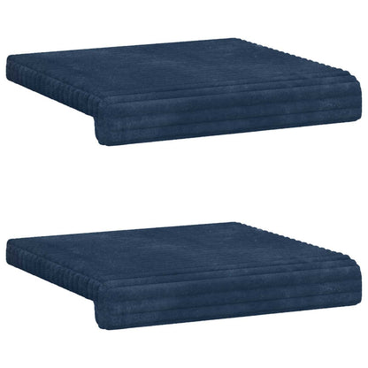 vidaXL Bench Cushion 2 pcs Plush Corduroy Navy Blue Depth 35 cm