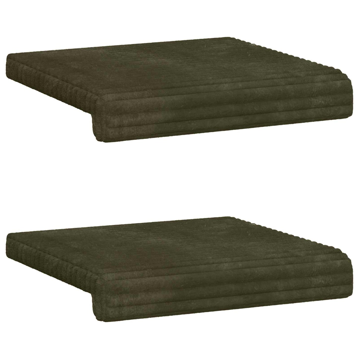 vidaXL Bench Cushion 2 pcs Plush Corduroy Green Depth 35 cm