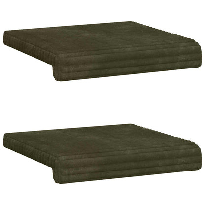 vidaXL Bench Cushion 2 pcs Plush Corduroy Green Depth 35 cm