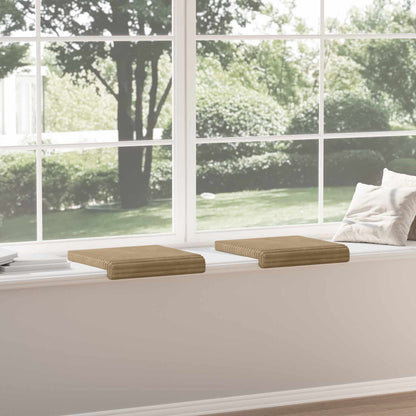 vidaXL Bench Cushion 2 pcs Plush Corduroy Taupe Depth 35 cm