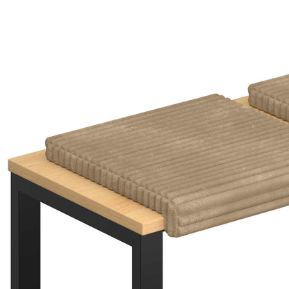 vidaXL Bench Cushion 2 pcs Plush Corduroy Taupe Depth 35 cm