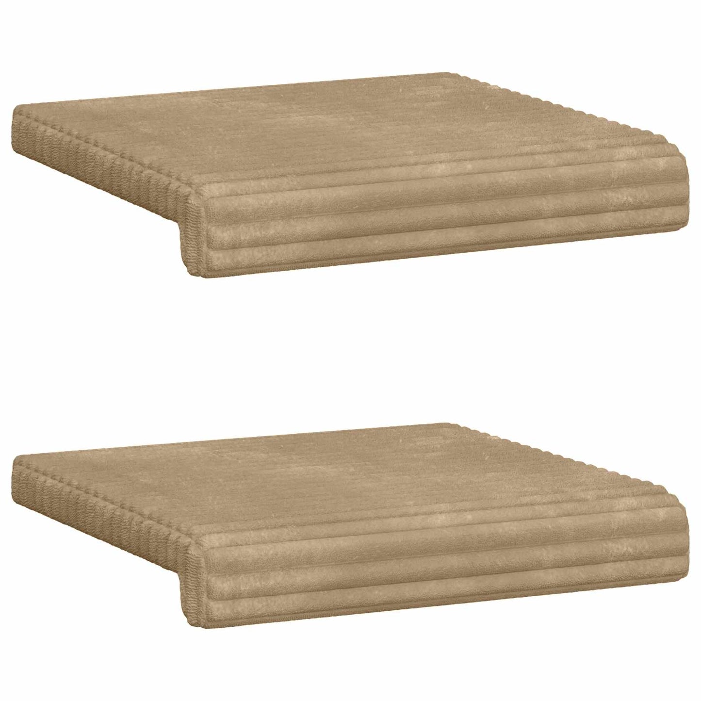 vidaXL Bench Cushion 2 pcs Plush Corduroy Taupe Depth 35 cm