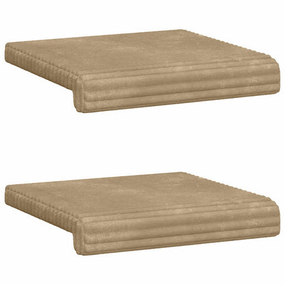 vidaXL Bench Cushion 2 pcs Plush Corduroy Taupe Depth 35 cm