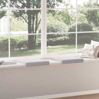 vidaXL Bench Cushion 2 pcs Sherpa Fabric Light Grey Depth 35 cm